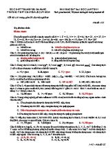 Đề khảo sát Đại học lần thứ I môn Hóa học - Mã đề 135 - Trường THPT chuyên Lê Quý Đôn (Có đáp án)
